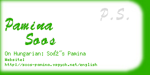 pamina soos business card